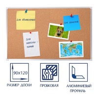Доска пробковая 1200х900 - fgospostavki.ru - Шуя