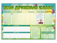 Стенд-уголок магнитно-маркерный "Наш дружный класс" - fgospostavki.ru - Шуя