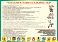 Таблица "Общие правила безопасности на уроках труда" (100х140 сантиметров, винил) - fgospostavki.ru - Шуя