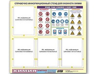 Стенд информационный "Правила техники безопасности в кабинете химии" (80х75, 4 кармана) - fgospostavki.ru - Шуя