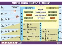 Таблица демонстрационная "Сравнение понятий изомер и гомолог" (винил 70x100) - fgospostavki.ru - Шуя