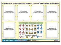 Стенд информационный "Правила техники безопасности в кабинете физики" (80х110, 6 карманов) - fgospostavki.ru - Шуя