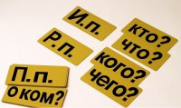 Набор магнитных карточек "Падежи" (фон жёлтый) - fgospostavki.ru - Шуя