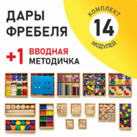 Игровой набор Дары Фребеля 14 модулей с методическим пособием (1 книга) - fgospostavki.ru - Шуя