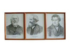 Портреты выдающихся физиков (деревянная рамка, под стеклом) - fgospostavki.ru - Шуя