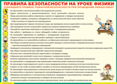 Таблица "Правила безопасности на уроке физики" (100х140 сантиметров, винил) - fgospostavki.ru - Шуя