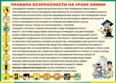 Таблица "Правила безопасности на уроке химии" (100х140 сантиметров, винил) - fgospostavki.ru - Шуя