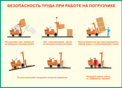 Таблица "Безопасность труда при работе на погрузчике" (100х140 сантиметров, винил) - fgospostavki.ru - Шуя