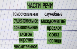 Набор магнитных карточек "Части речи" (фон зелёный) - fgospostavki.ru - Шуя