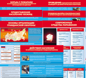 Комплект таблиц "Основы гражданской обороны (МЧС РФ)" 13 штук. - fgospostavki.ru - Шуя
