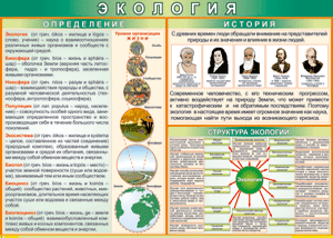 Таблица "Экология. Определения и история" (100х140 сантиметров, винил) - fgospostavki.ru - Шуя