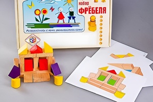 Игровой набор Фребеля "Конструктор деревянный без соединений-4" (Серия "Эксперимент") - fgospostavki.ru - Шуя