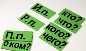 Набор магнитных карточек "Падежи" (фон зелёный) - fgospostavki.ru - Шуя