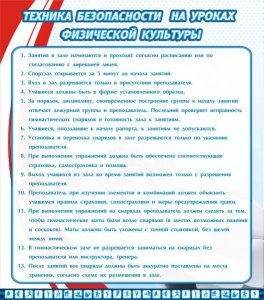 Стенд "Техника безопасности на уроках физкультуры" - fgospostavki.ru - Шуя