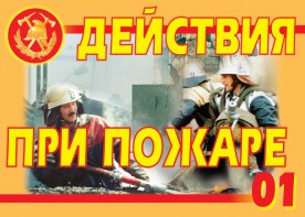 Комплект плакатов "Действия при пожаре" - fgospostavki.ru - Шуя