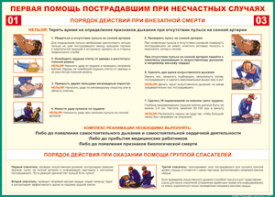 Таблица "Порядок действий при внезапной смерти" (100х140 сантиметров, винил) - fgospostavki.ru - Шуя