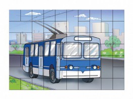 Магнитный пазл "Троллейбус" - fgospostavki.ru - Шуя