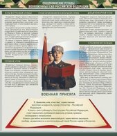 Стенд "Уставы. Закон военной службы. Военная присяга" - fgospostavki.ru - Шуя